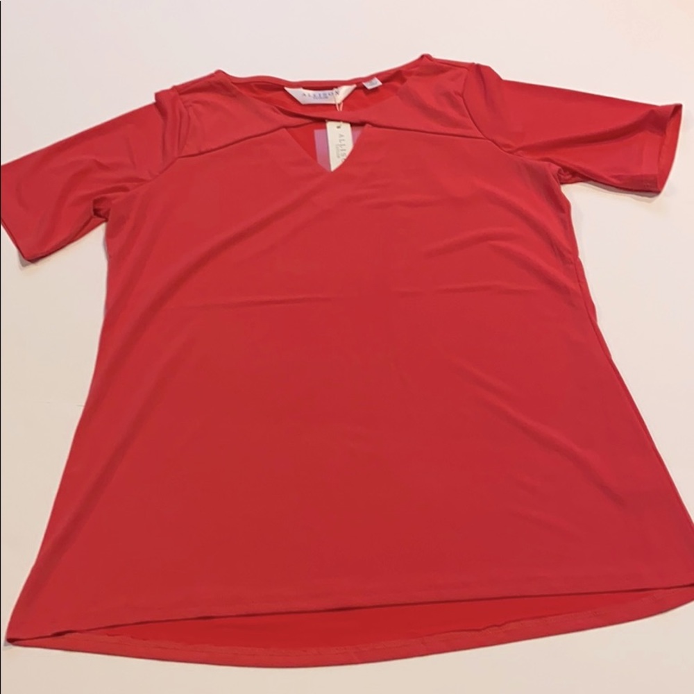 Alison Taylor Medium Coral Short Sleeve Top New Shirt